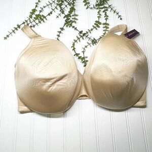 Cacique - Lane Bryant Tan Beige Satin Full Coverage Bra Women's Plus Size 44G